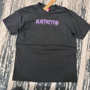 Element Skateboarding Men's Beige Short Sleeve T-Shirt Crew Neck Size Large